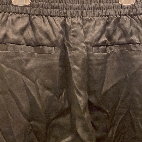 Black Silk Straight Leg Pants - Picture 3 of 5